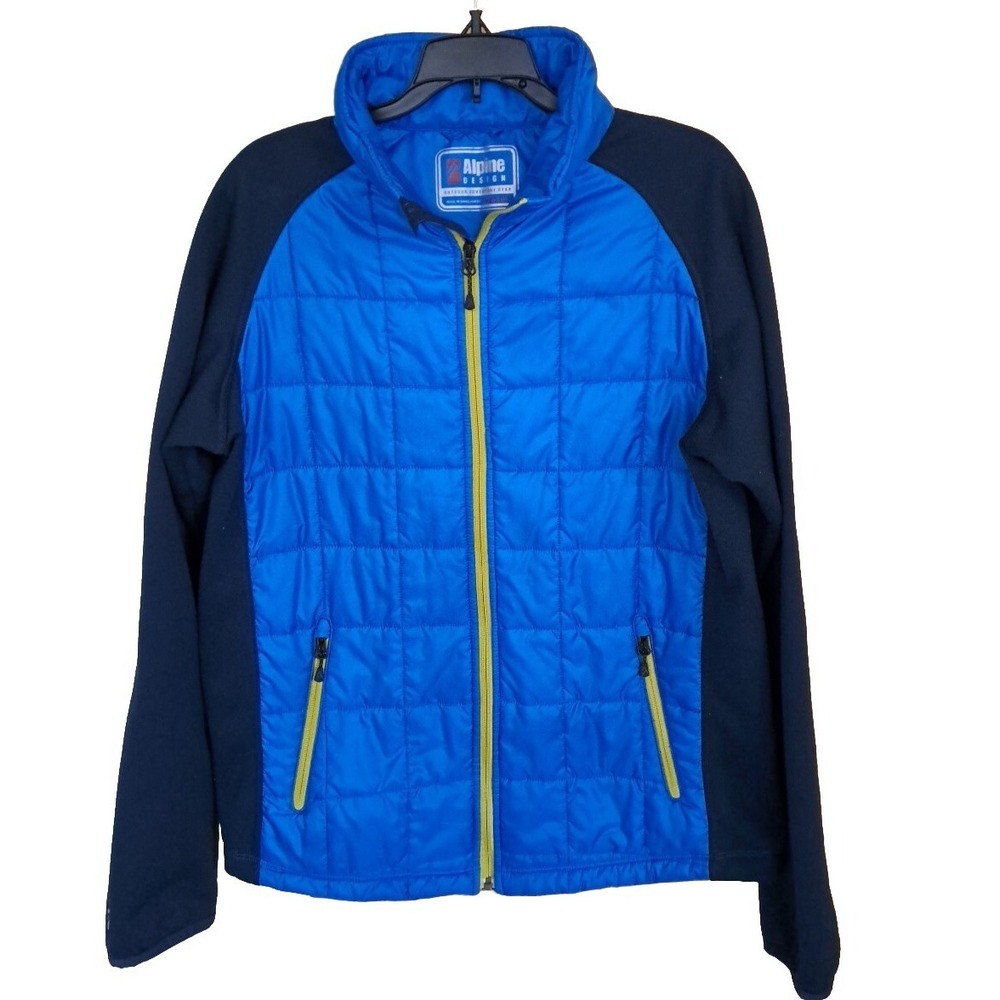 Alpine Design Mens Blue‎ & Black Quilted Outdoor Adventure Gear Size Med Jacket